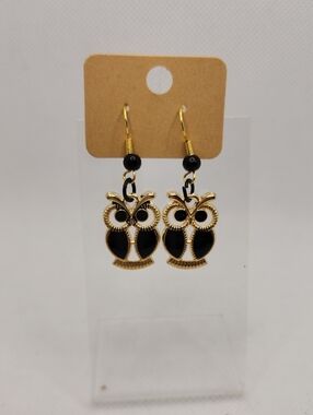 Black Owl Earrings